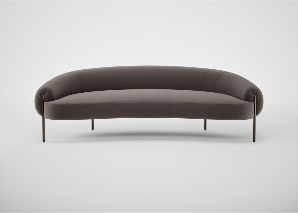 Isola 3 Seater Sofa Nobilis Velvet Sable / Bronze