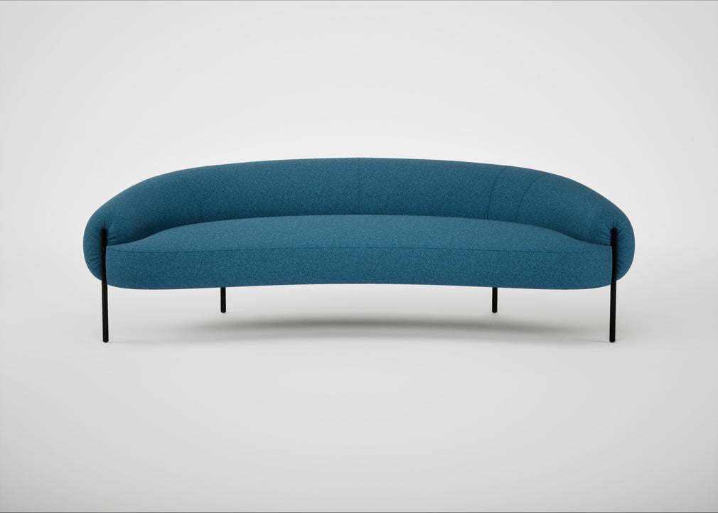 Isola 3 Seater Sofa St Moritz Wool Blue / Black