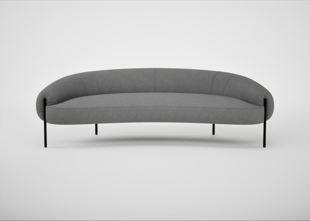 Isola 3 Seater Sofa St Moritz Wool Light Grey / Black