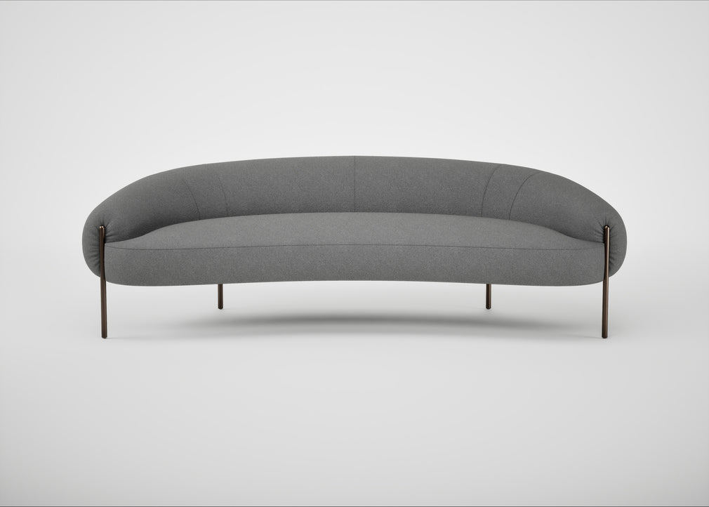 Isola 3 Seater Sofa St Moritz Wool Light Grey / Bronze