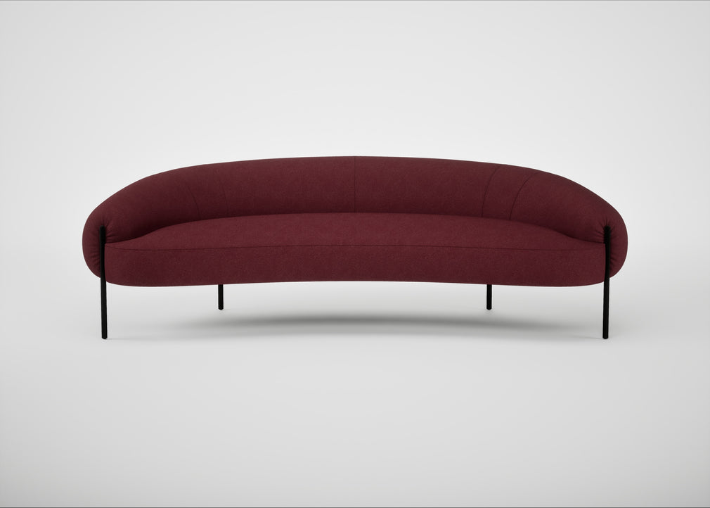 Isola 3 Seater Sofa St Moritz Wool Red / Black