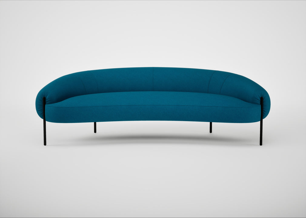 Isola 3 Seater Sofa St Moritz Wool Teal / Black