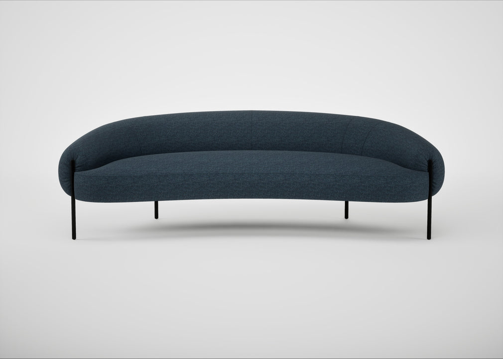 Isola 3 Seater Sofa Siena Cotton Deep Sea / Black