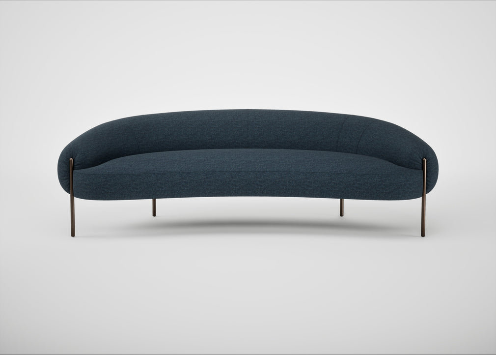 Isola 3 Seater Sofa Siena Cotton Deep Sea / Bronze