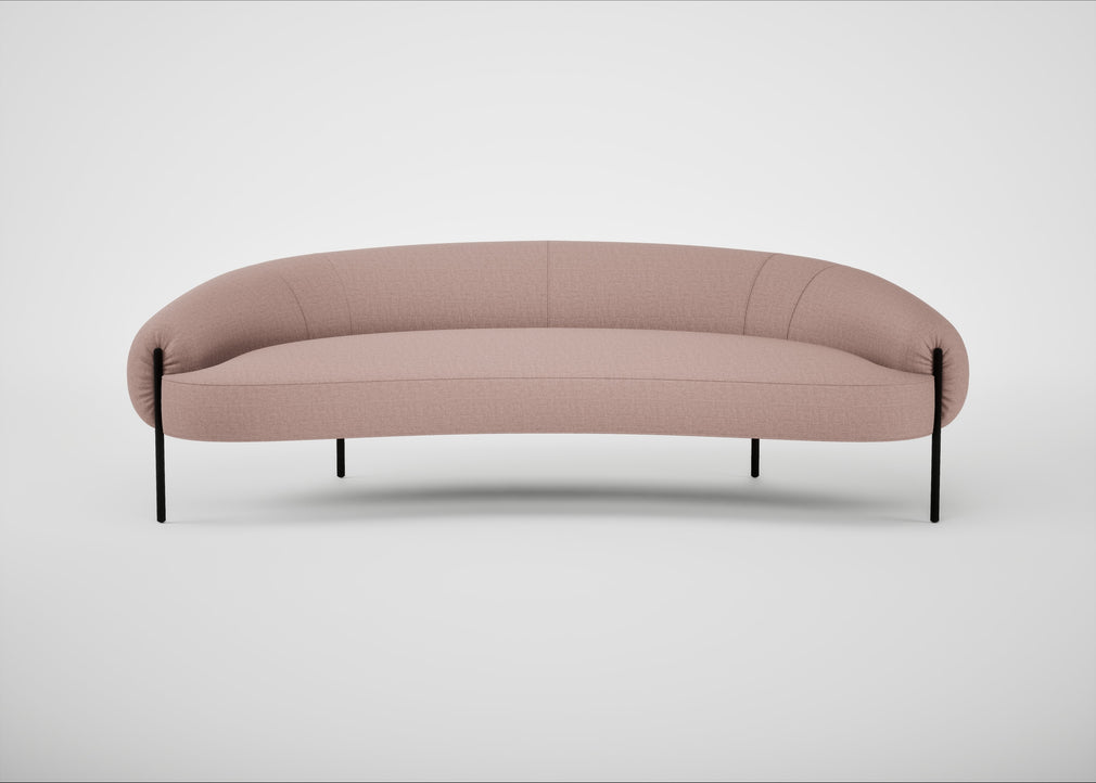Isola 3 Seater Sofa Siena Cotton Dusky Pink / Black