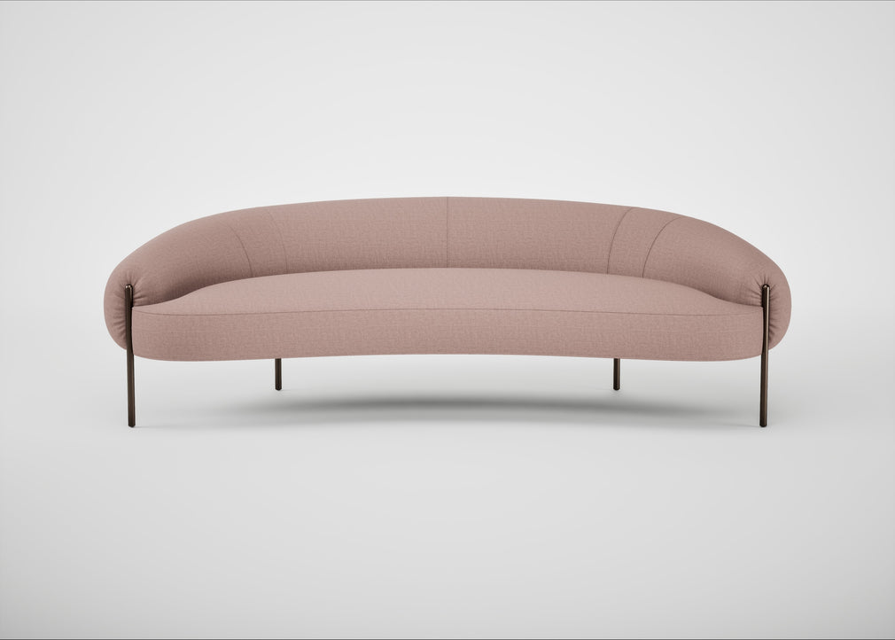 Isola 3 Seater Sofa Siena Cotton Dusky Pink / Bronze