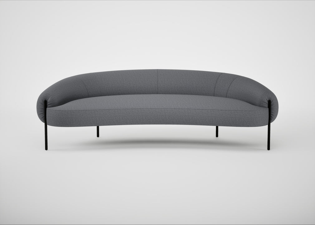 Isola 3 Seater Sofa Siena Cotton Shale Grey / Black