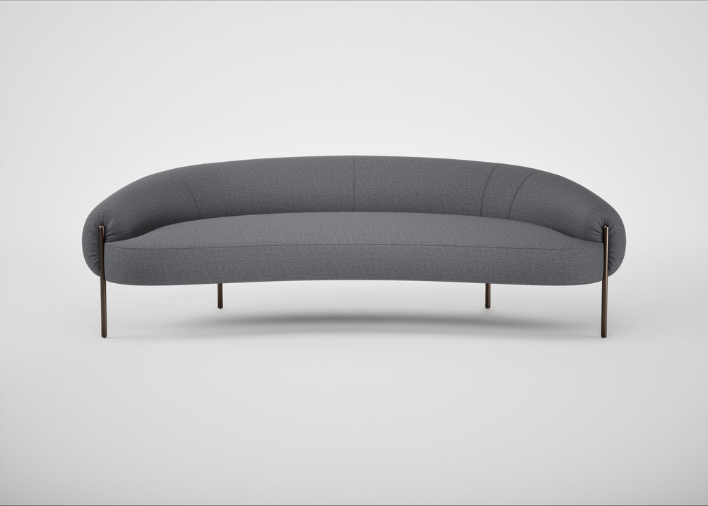 Isola 3 Seater Sofa Siena Cotton Shale Grey / Bronze