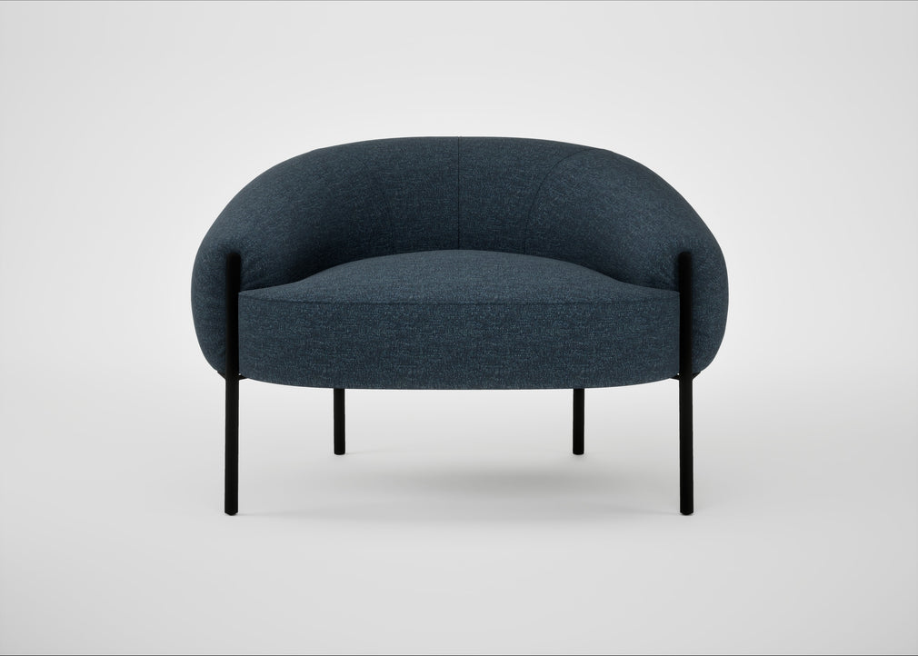 Isola Armchair Siena Cotton Deep Sea / Black