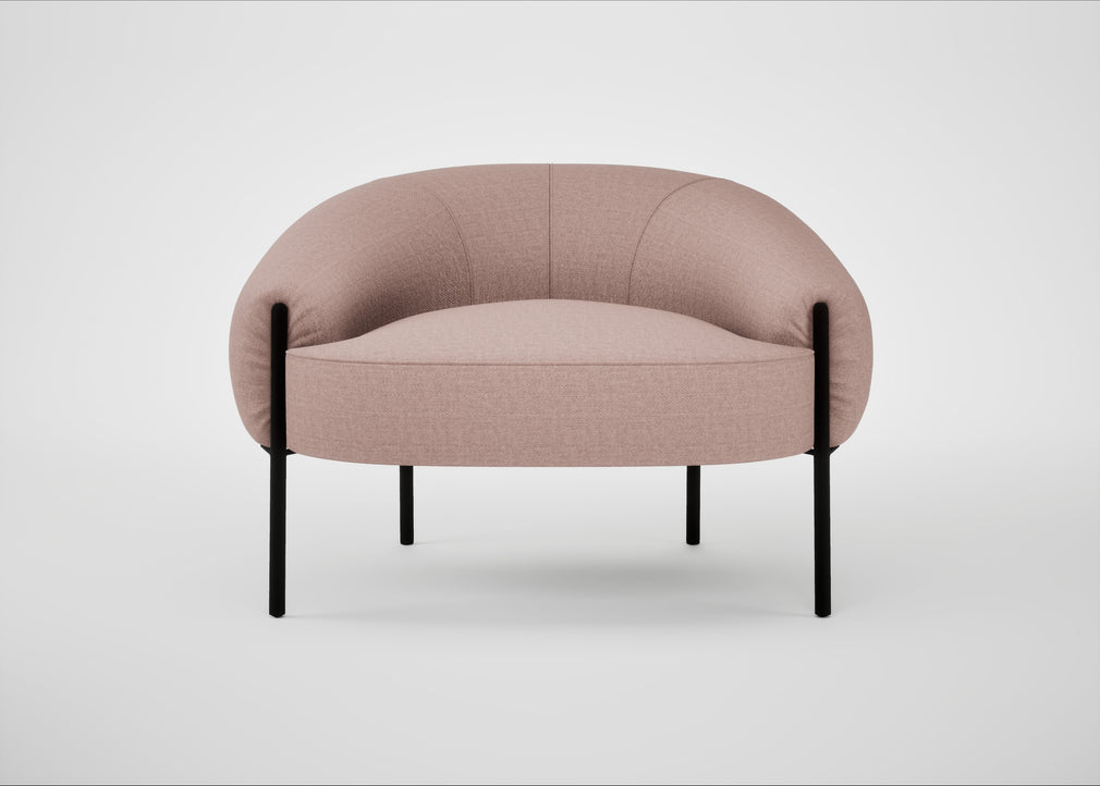 Isola Armchair Siena Cotton Dusky Pink / Black