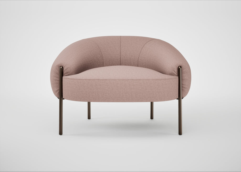 Isola Armchair Siena Cotton Dusky Pink / Bronze