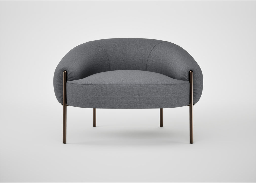 Isola Armchair Siena Cotton Shale Grey / Bronze