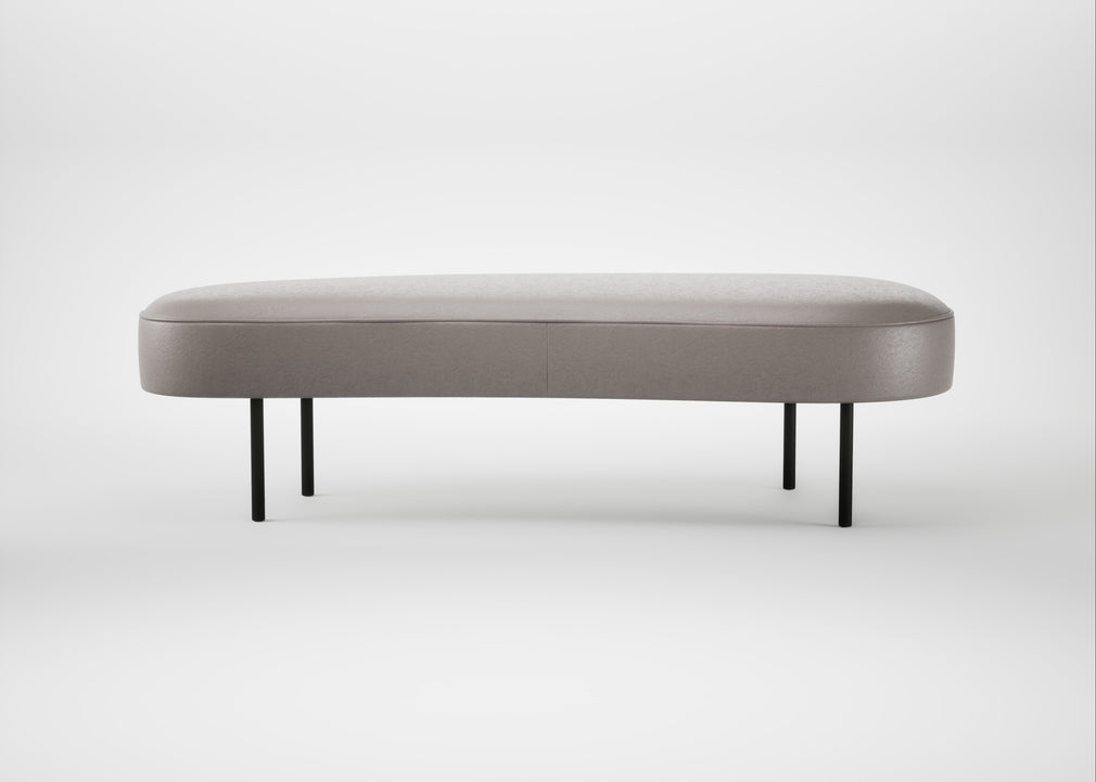 Isola Large Ottoman Daino Leather Elephant / Black