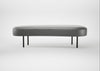 Isola Large Ottoman Daino Leather Steel / Black