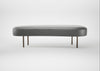 Isola Large Ottoman Daino Leather Steel / Bronze