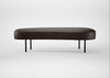 Isola Large Ottoman Leather Grain Chocolate 066 / Black