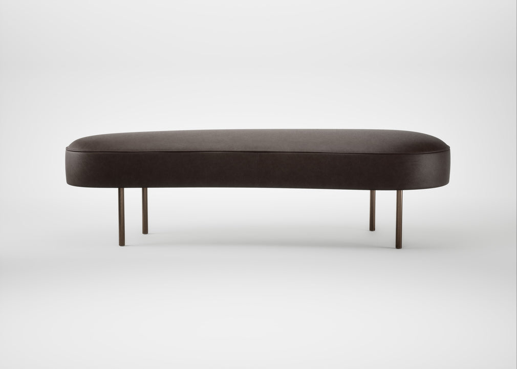 Isola Large Ottoman Leather Grain Chocolate 066 / Bronze