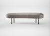 Isola Large Ottoman Leather Grain Light Grey 060 / Black