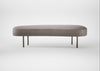 Isola Large Ottoman Leather Grain Light Grey 060 / Bronze
