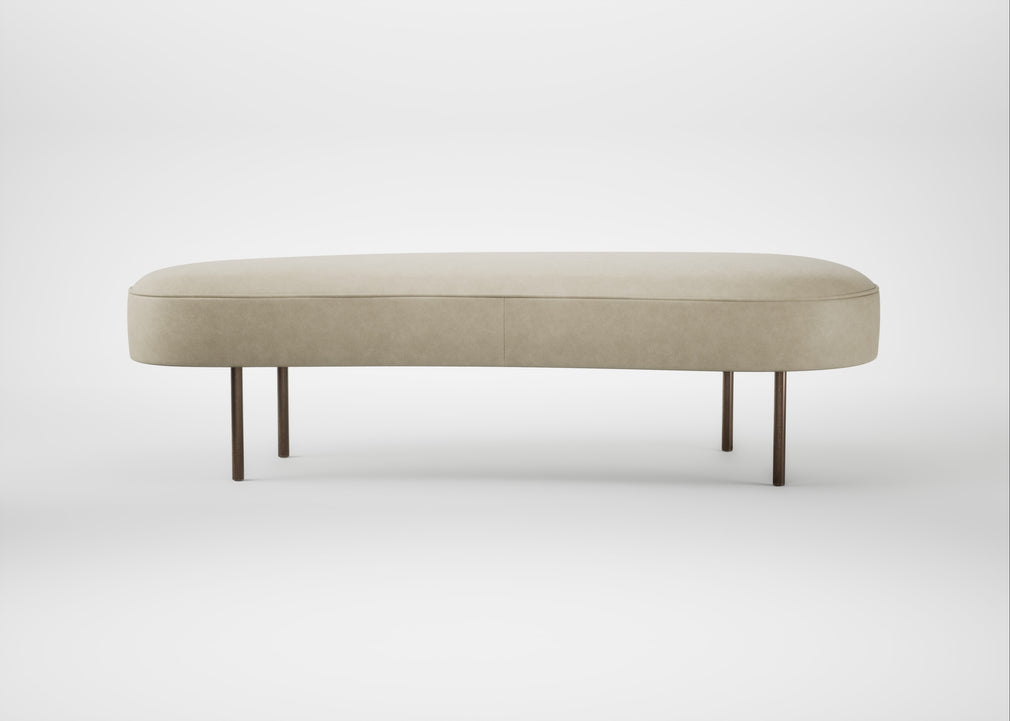 Isola Large Ottoman Leather Grain Storm 006 / Bronze