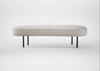 Isola Large Ottoman Leather Grain White 000 / Black