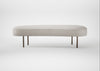 Isola Large Ottoman Leather Grain White 000 / Bronze