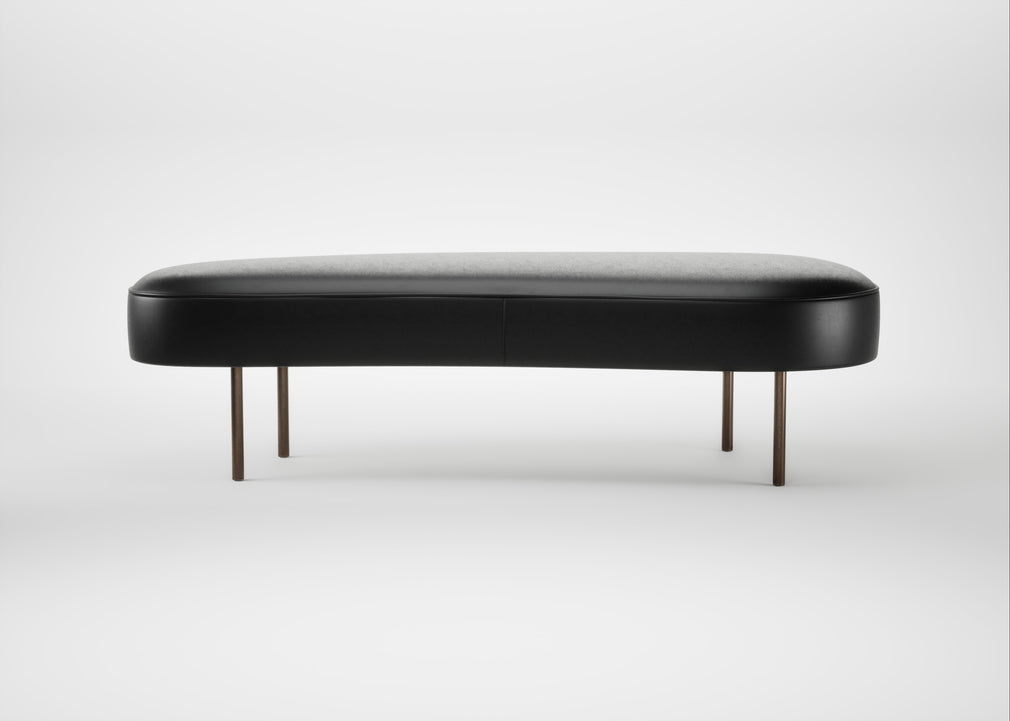 Isola Large Ottoman Leather Stonewash Black 263 / Bronze