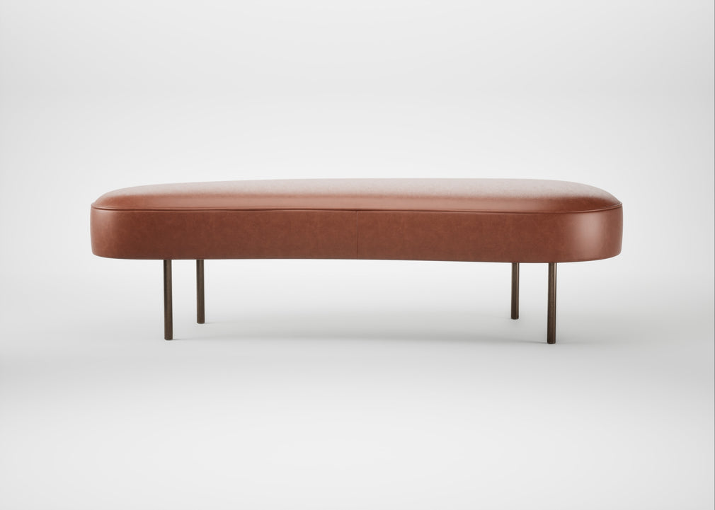 Isola Large Ottoman Leather Stonewash Light Brown 274 / Bronze