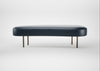 Isola Large Ottoman Leather Stonewash Navy Blue 279 / Bronze
