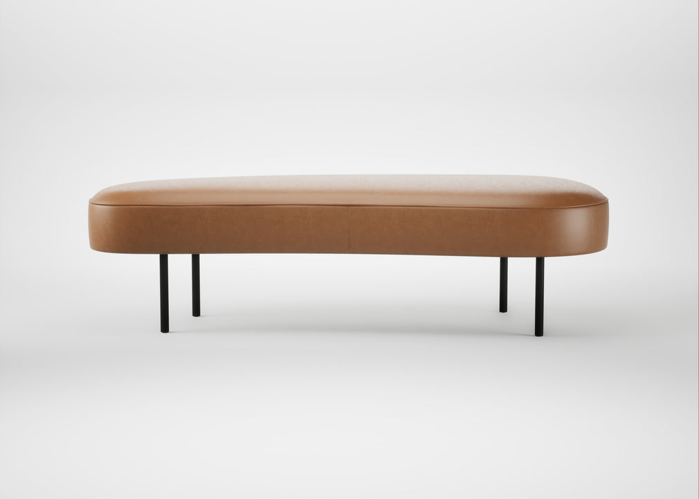 Isola Large Ottoman Leather Stonewash Toffee 277 / Black