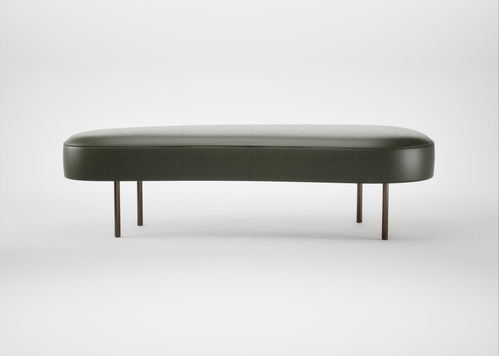 Isola Large Ottoman Leather Stonewash Vintage Green 278 / Bronze