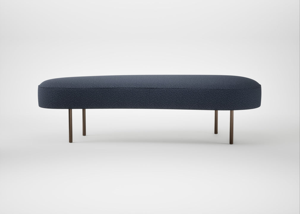 Isola Large Ottoman Loop Boucle Navy / Bronze
