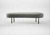 Isola Large Ottoman Nobilis Velvet Dolphin / Black