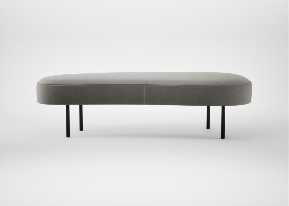 Isola Large Ottoman Nobilis Velvet Dolphin / Black
