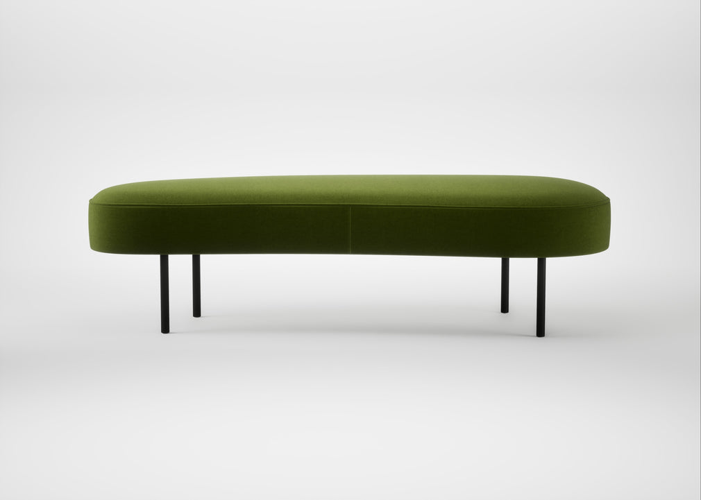 Isola Large Ottoman Nobilis Velvet Leaf / Black
