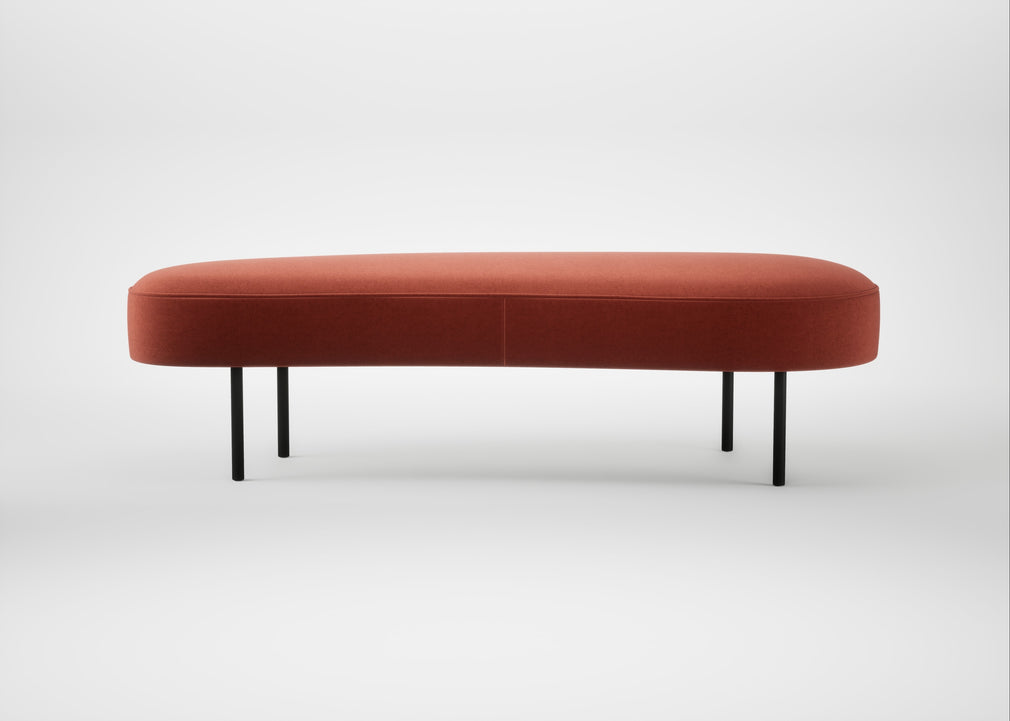 Isola Large Ottoman Nobilis Velvet Rust / Black