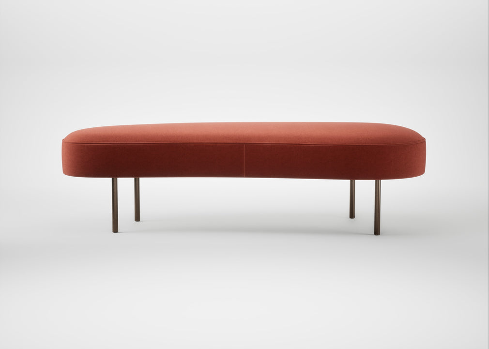 Isola Large Ottoman Nobilis Velvet Rust / Bronze