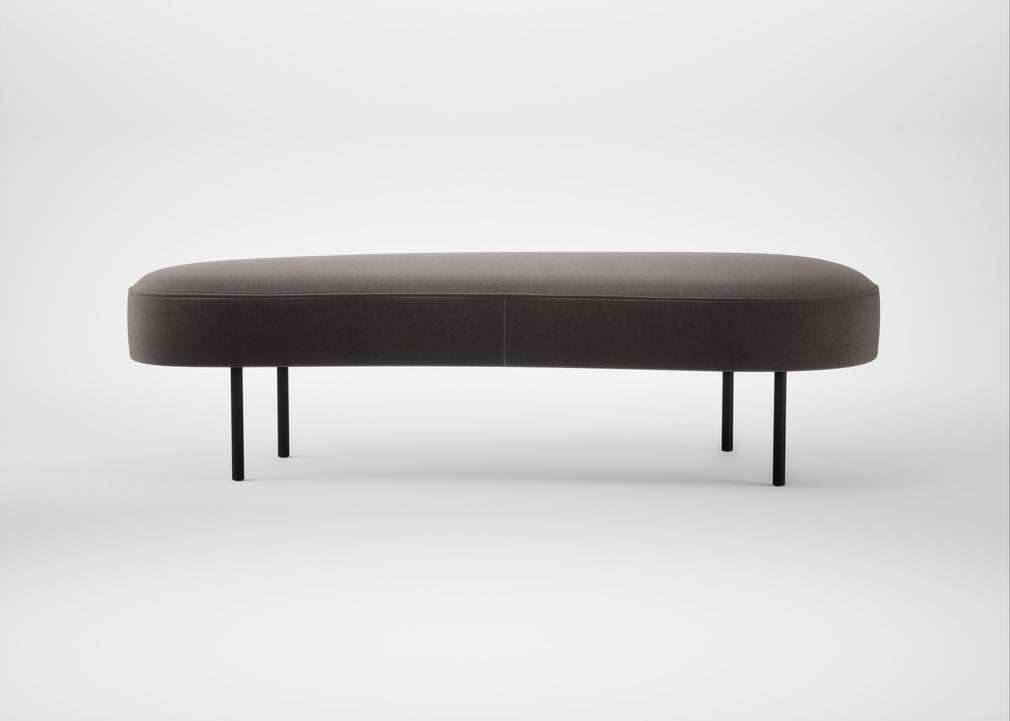Isola Large Ottoman Nobilis Velvet Sable / Black