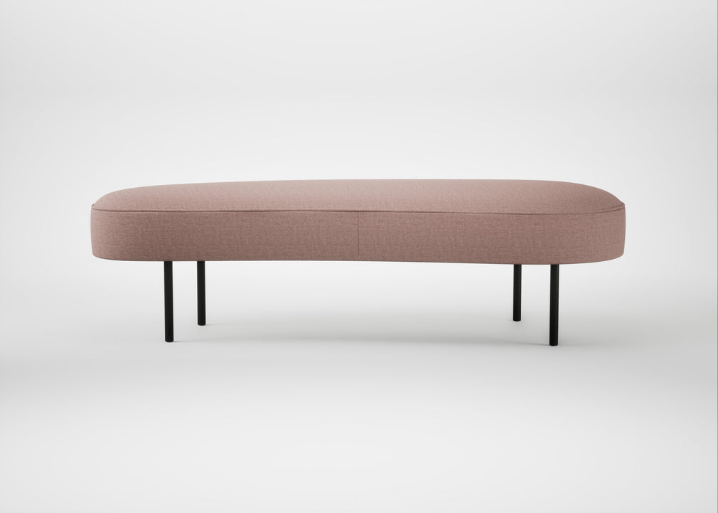 Isola Large Ottoman Siena Cotton Dusky Pink / Black