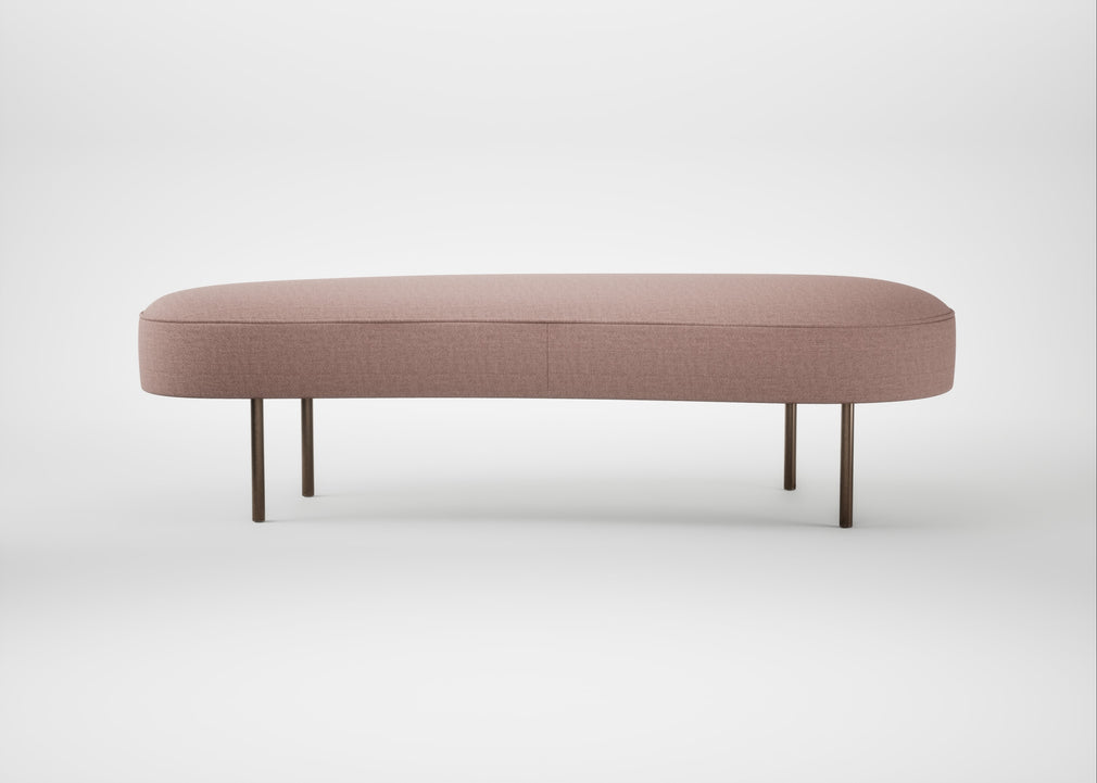 Isola Large Ottoman Siena Cotton Dusky Pink / Bronze