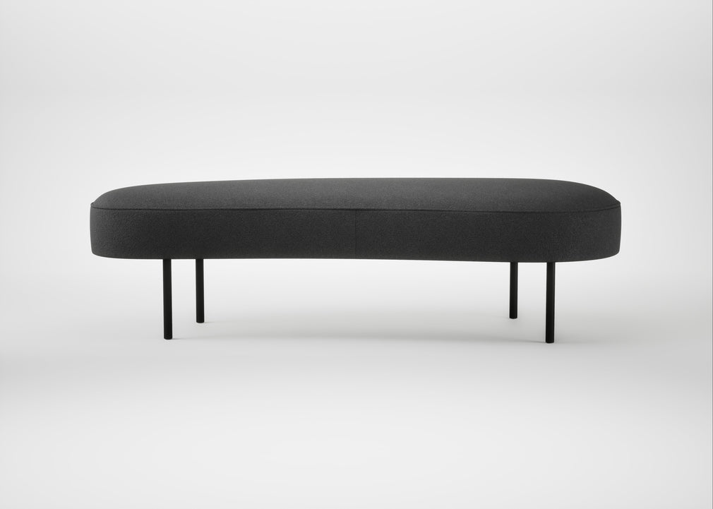 Isola Large Ottoman St Moritz Wool Grey / Black