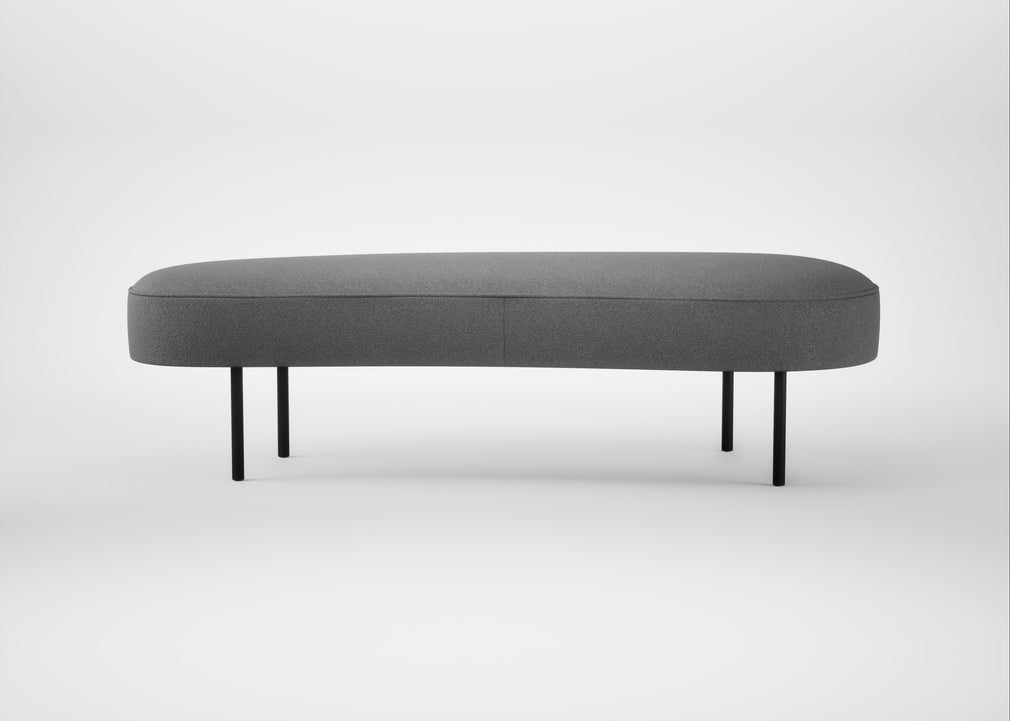 Isola Large Ottoman St Moritz Wool Light Grey / Black