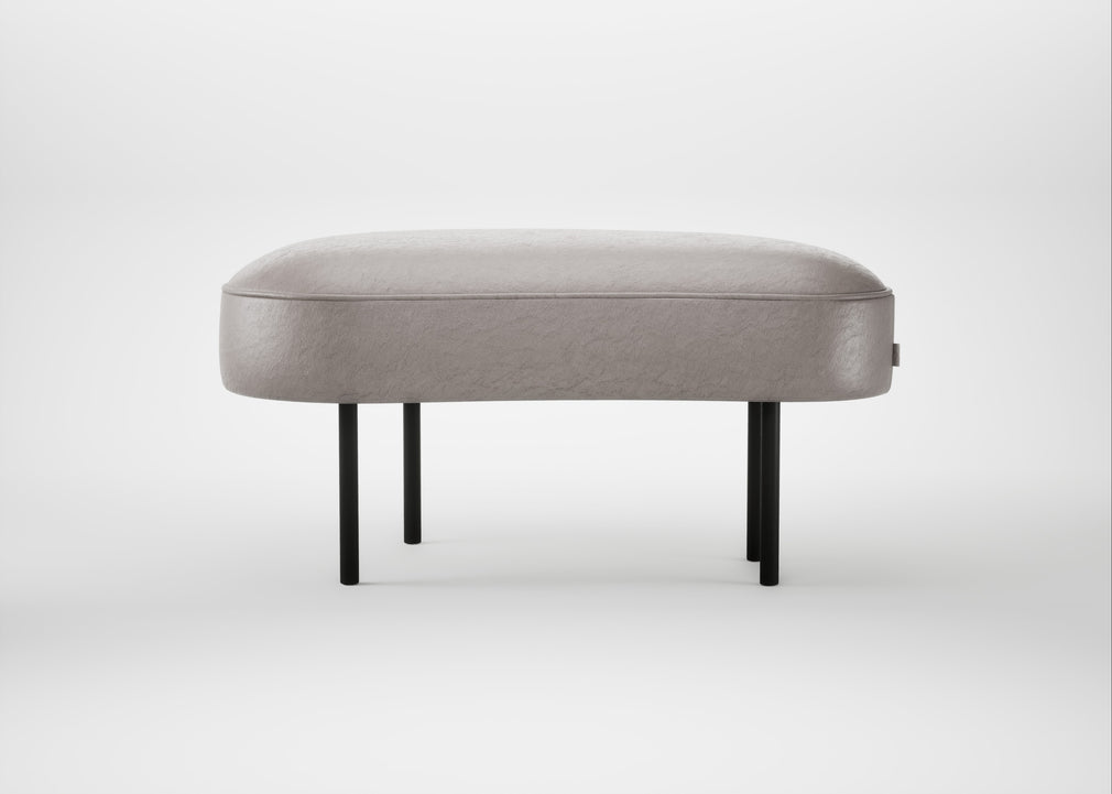 Isola Small Ottoman Daino Leather Elephant / Black