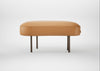 Isola Small Ottoman Daino Leather Parchment / Bronze