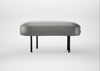 Isola Small Ottoman Daino Leather Steel / Black