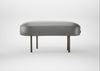 Isola Small Ottoman Daino Leather Steel / Bronze
