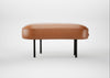Isola Small Ottoman Daino Leather Treacle / Black