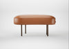 Isola Small Ottoman Daino Leather Treacle / Bronze