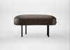 Isola Small Ottoman Leather Grain Chocolate 066 / Black