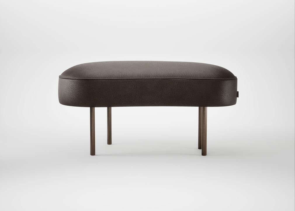 Isola Small Ottoman Leather Grain Chocolate 066 / Bronze